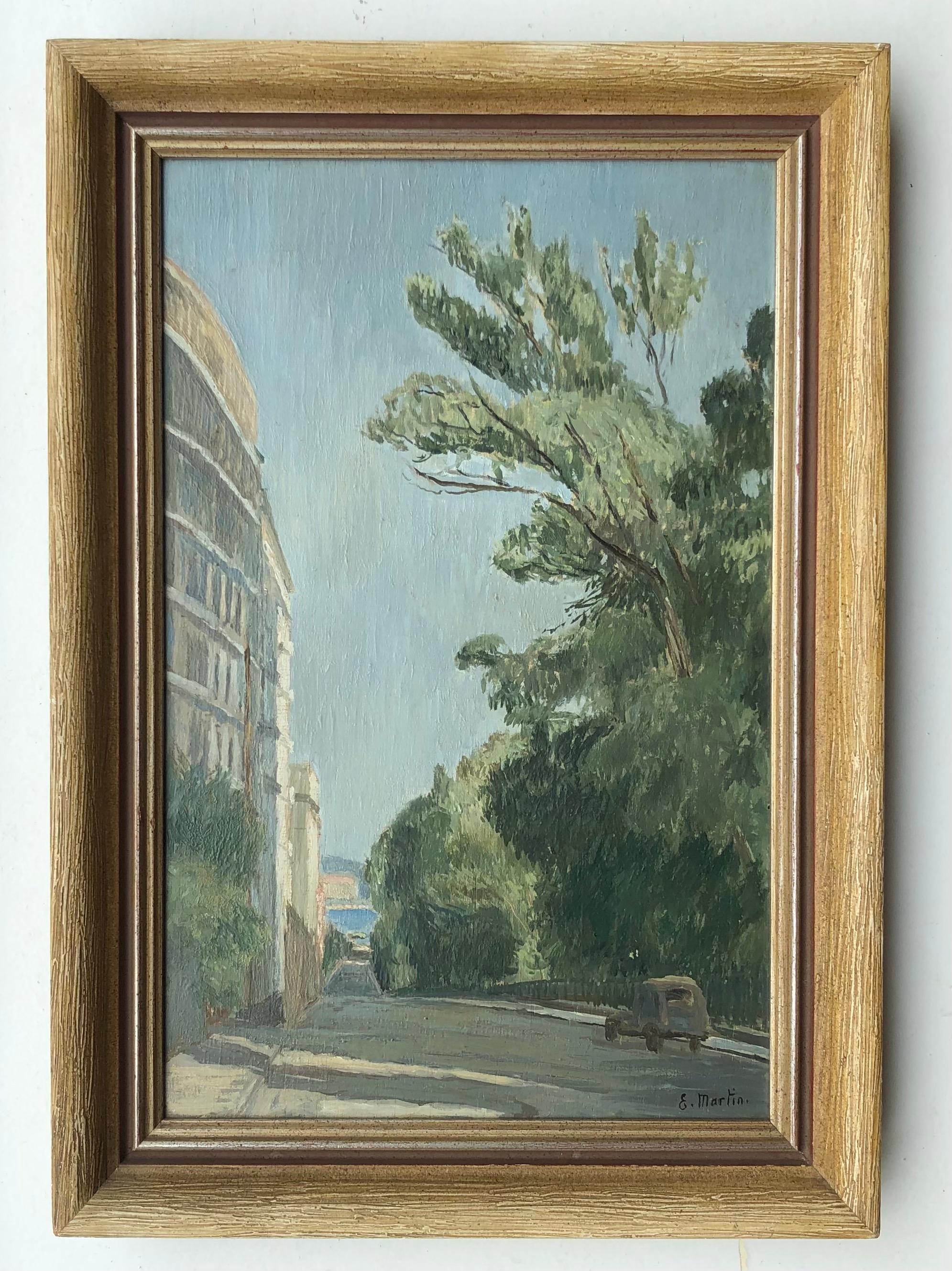 Walk avenue William Favre, Geneva - Painting by Eugène Louis Martin