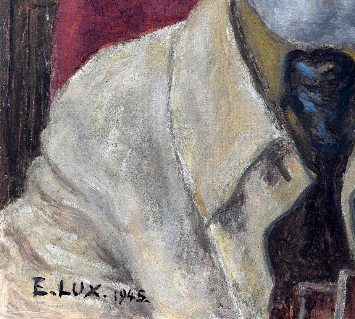 Autoporträt, Original Öl auf Leinwand Nachimpressionist, Eugène Lux (1864-1952) im Angebot 2