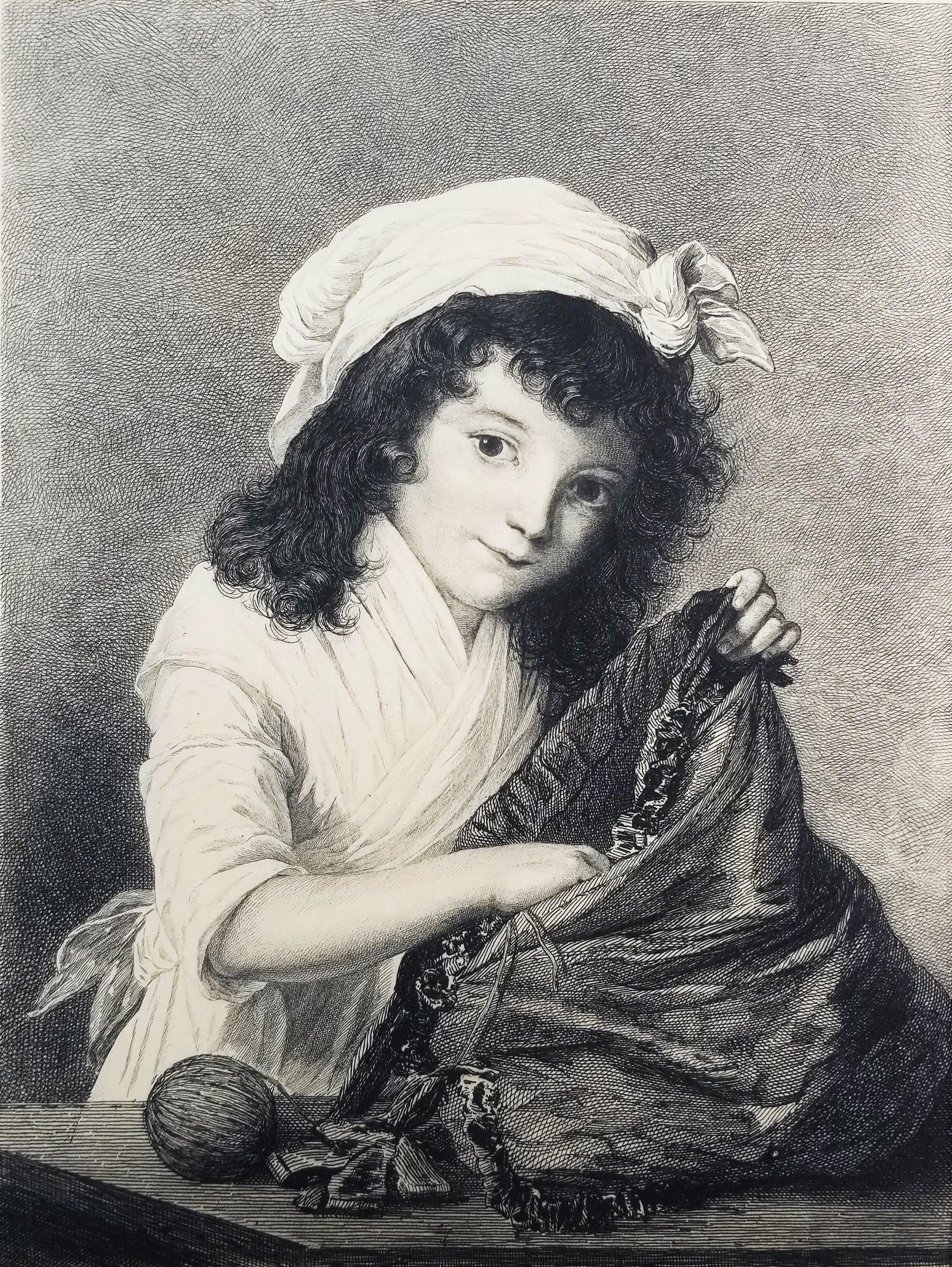 Eugène Marie Louis Chiquet Portrait Print - Melle Brongniart, Baronne Pichon (Miss Brongniart, Baroness Pichon) /// Antique
