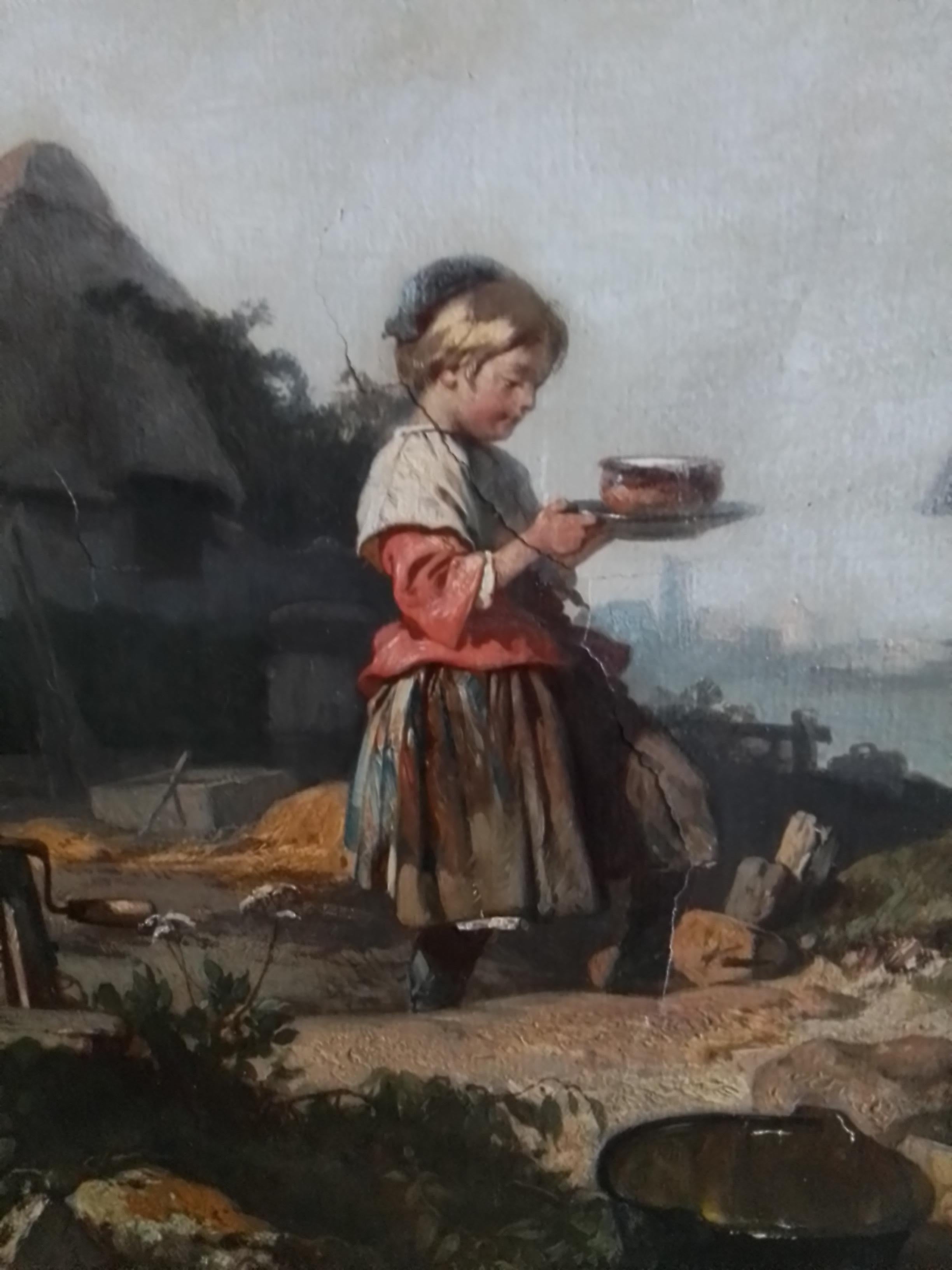 Eugène Lepoittevin. Eine Zeichenlehre zum Meer – Öl auf Leinwand – signiert  1853 im Angebot 3