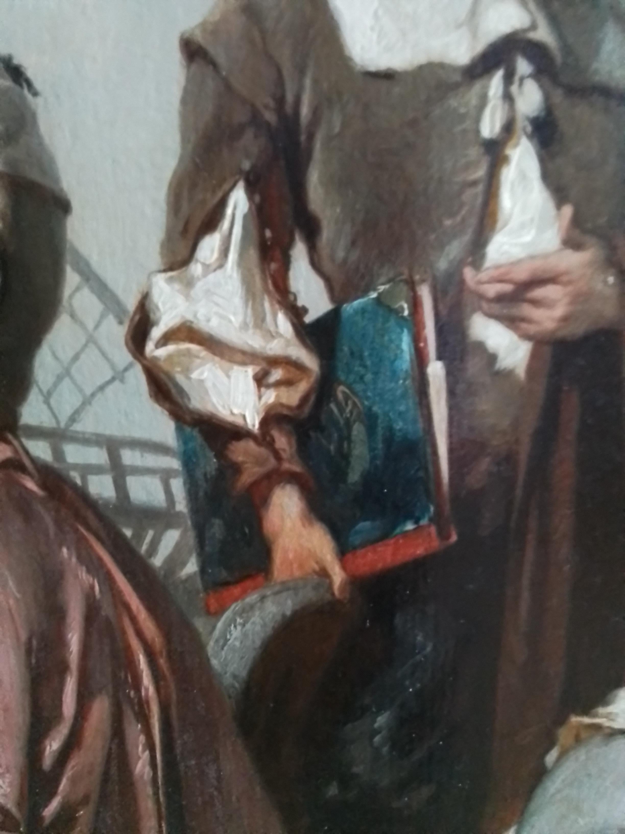 Eugène Lepoittevin. Eine Zeichenlehre zum Meer – Öl auf Leinwand – signiert  1853 im Angebot 4