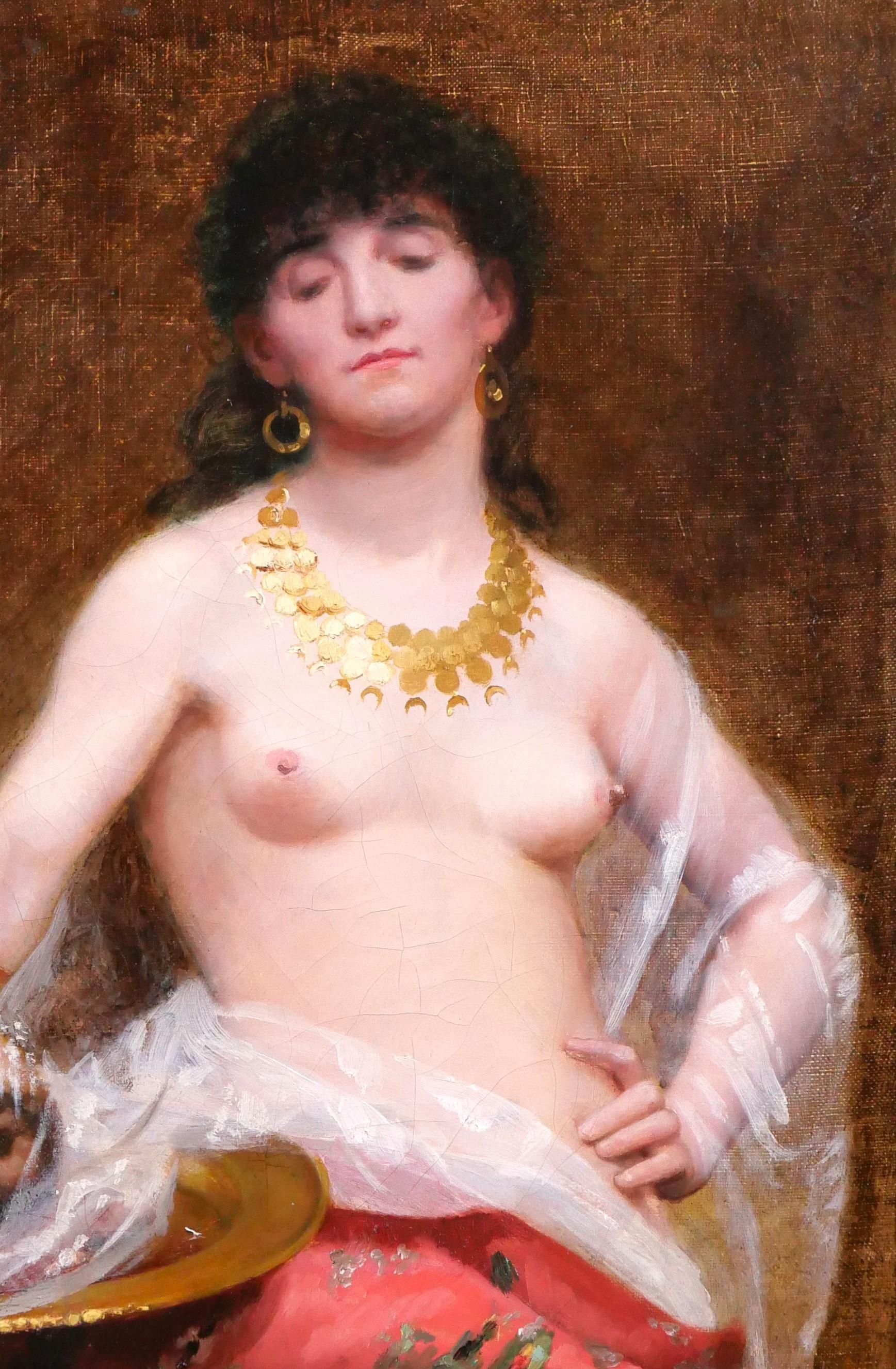 Salome with the head of Saint John the Baptist painting woman nude religious For Sale 2