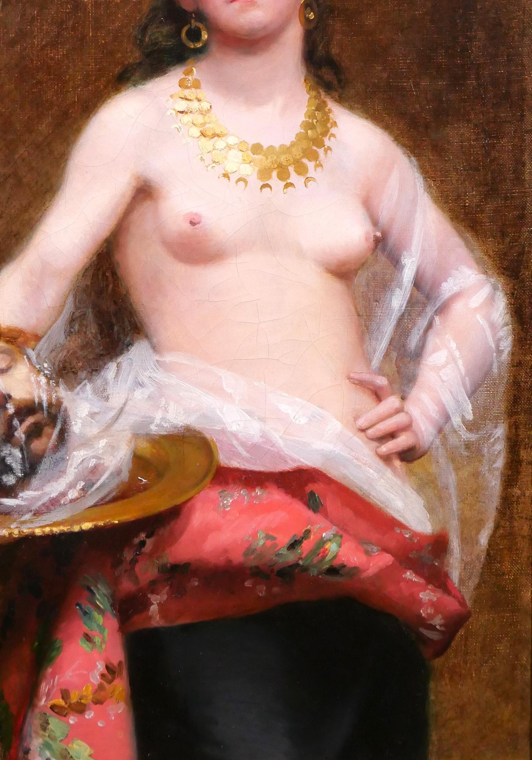 Salome with the head of Saint John the Baptist painting woman nude religious For Sale 3