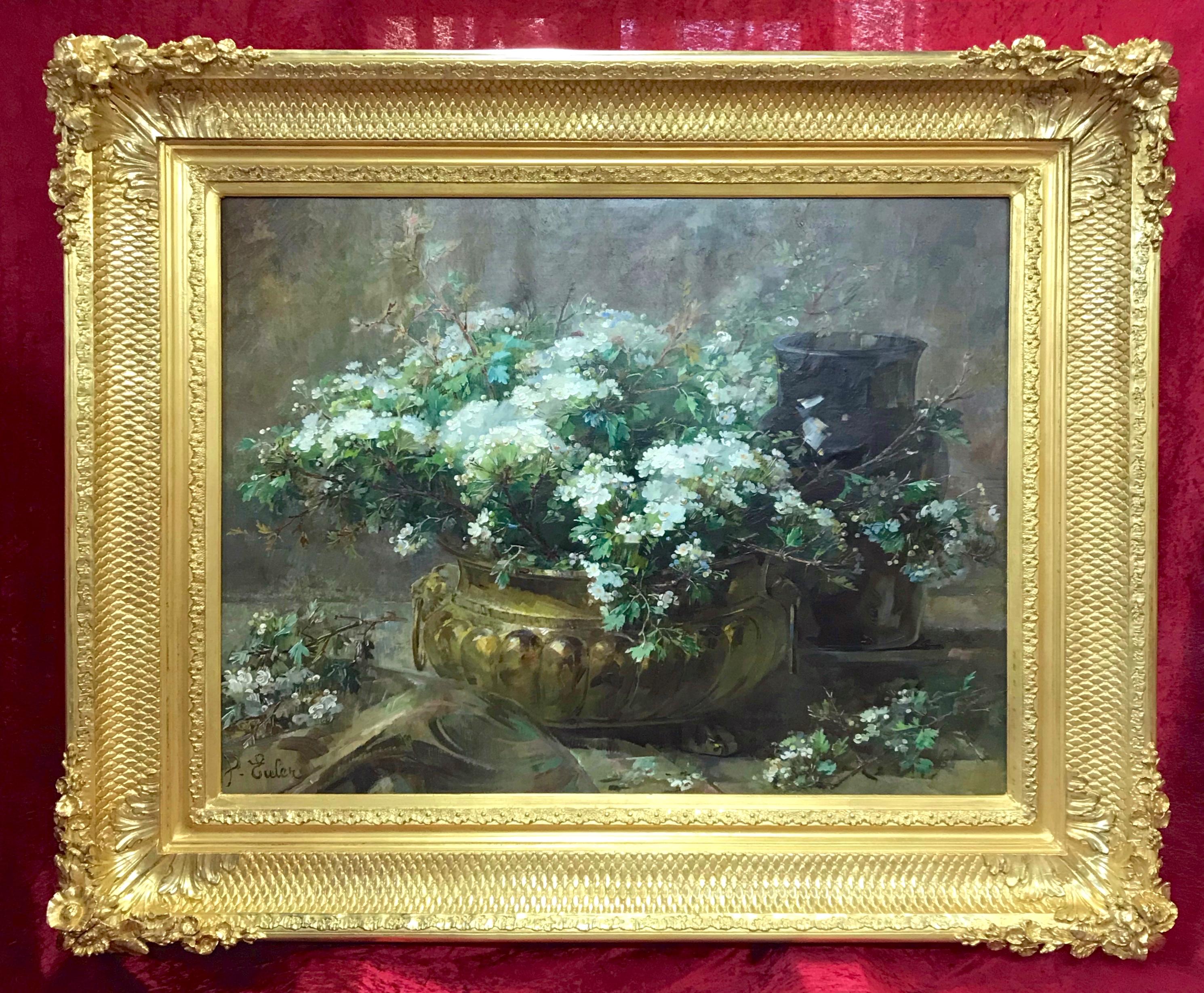 EULER Pierre-Nicolas  Still-Life Painting - Bunch of Flowers - Original painting 19th Century