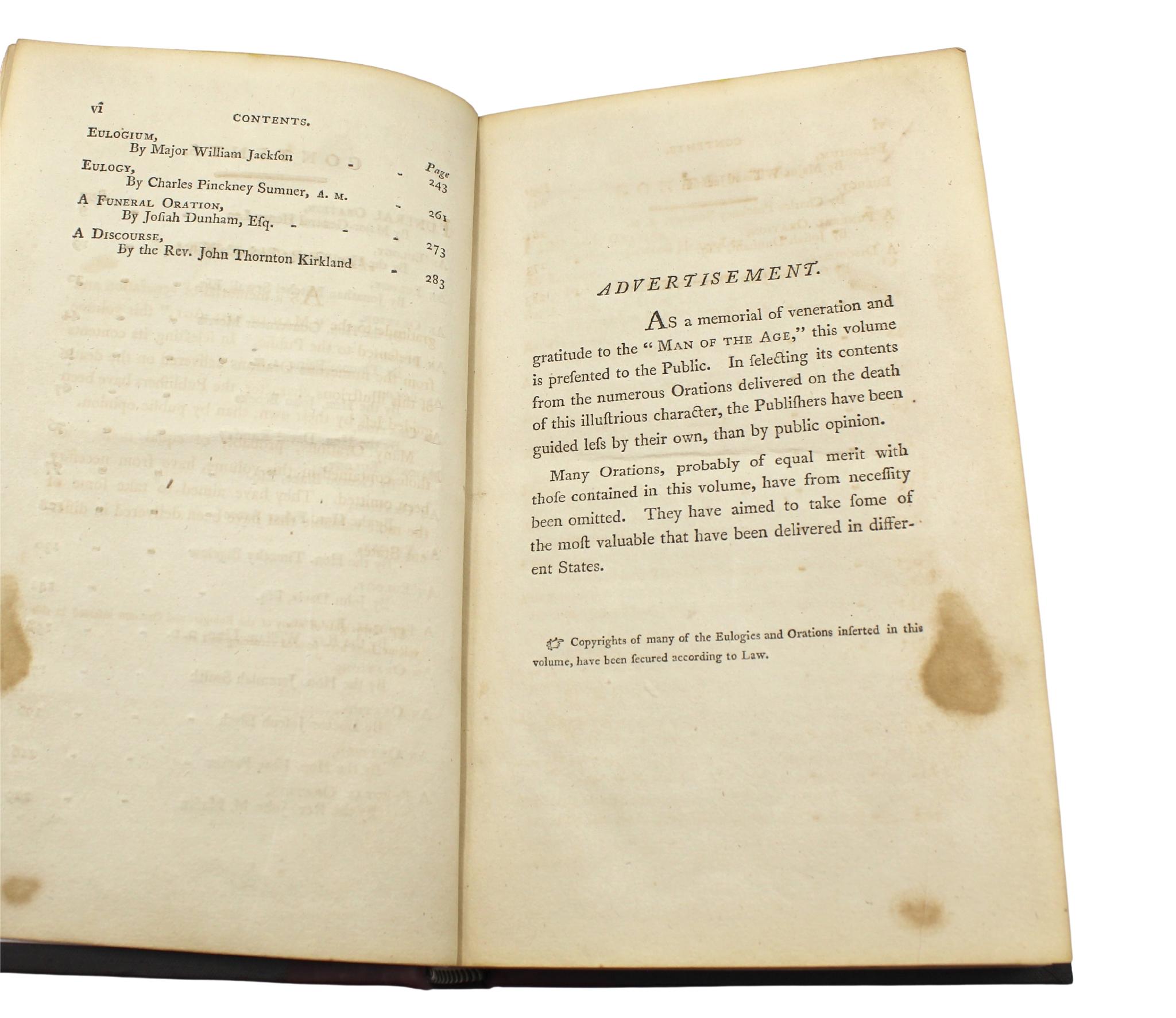 Leather Eulogies and Orations on the Life and Death of General George Washington, 1800