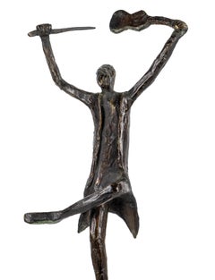 Eunice Katz "Fiddler on the Roof" Signed Bronze Figurative Sculpture