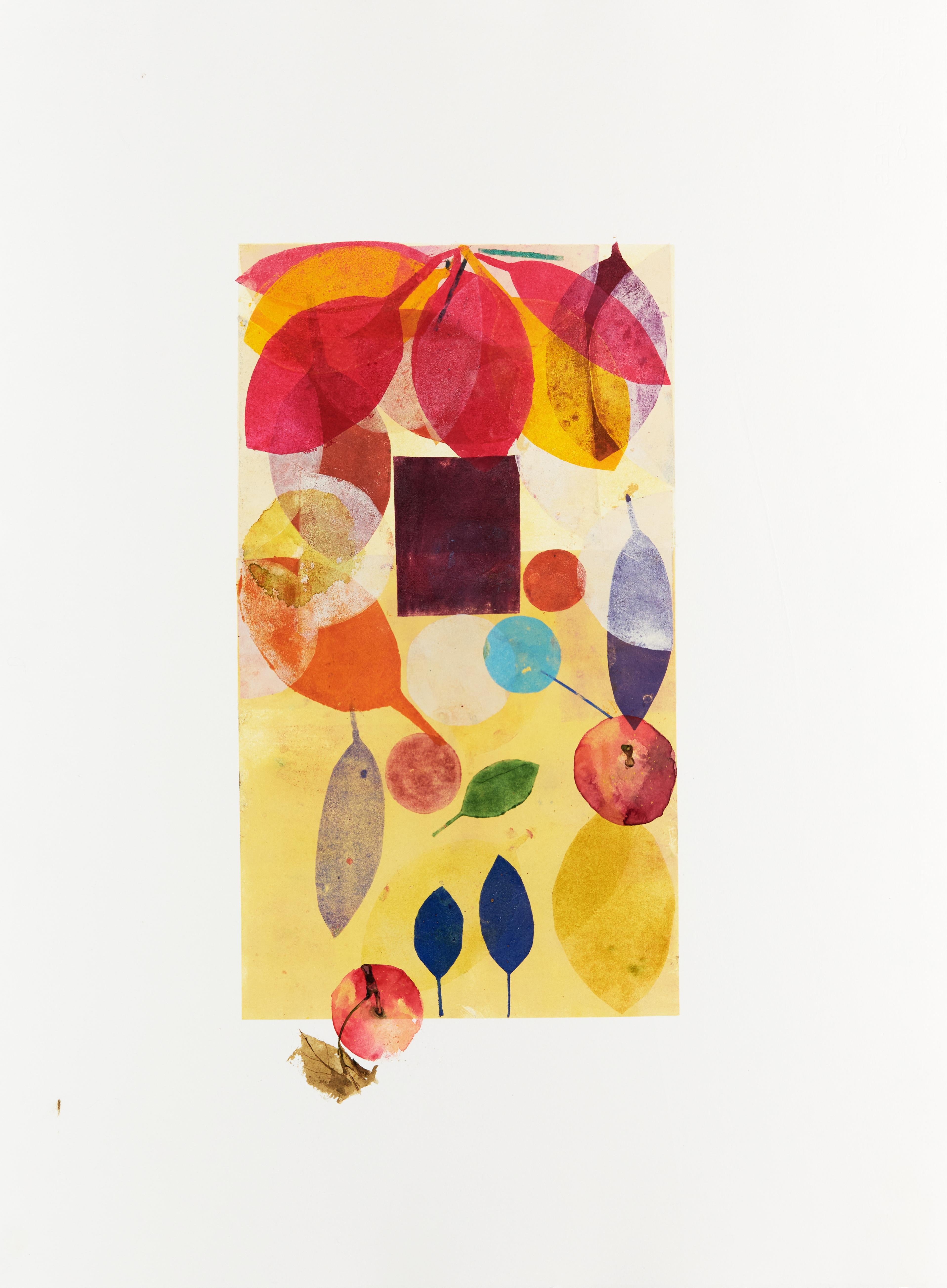 Eunju Kang Still-Life Painting - Apples and Leaves