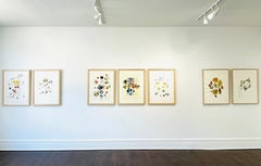 Still Life (floral, still life, watercolor, neutral, leaves, fruit)