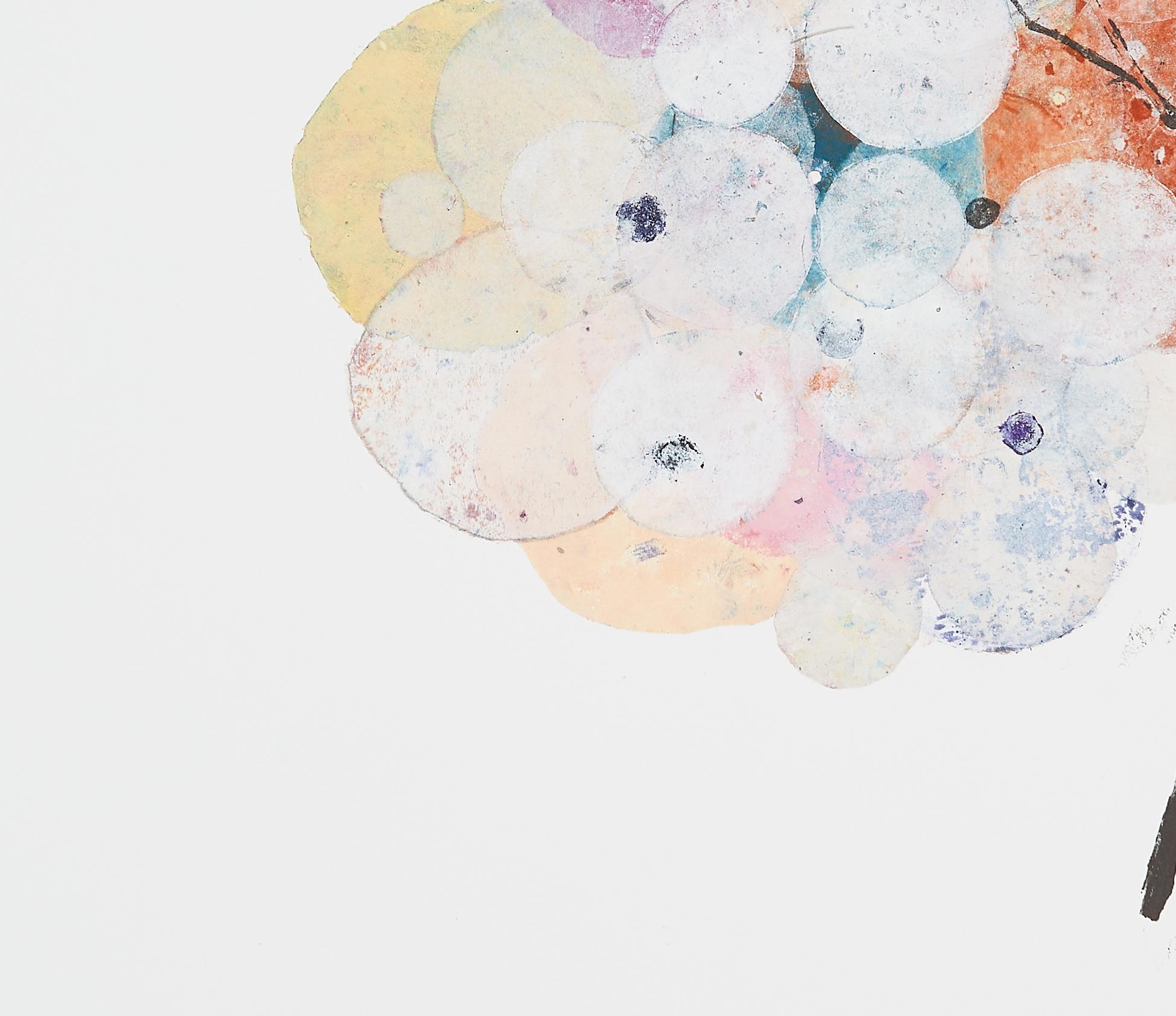 Reunidos  (floral, naturaleza muerta, acuarela, colores vivos, flores) - Print de Eunju Kang