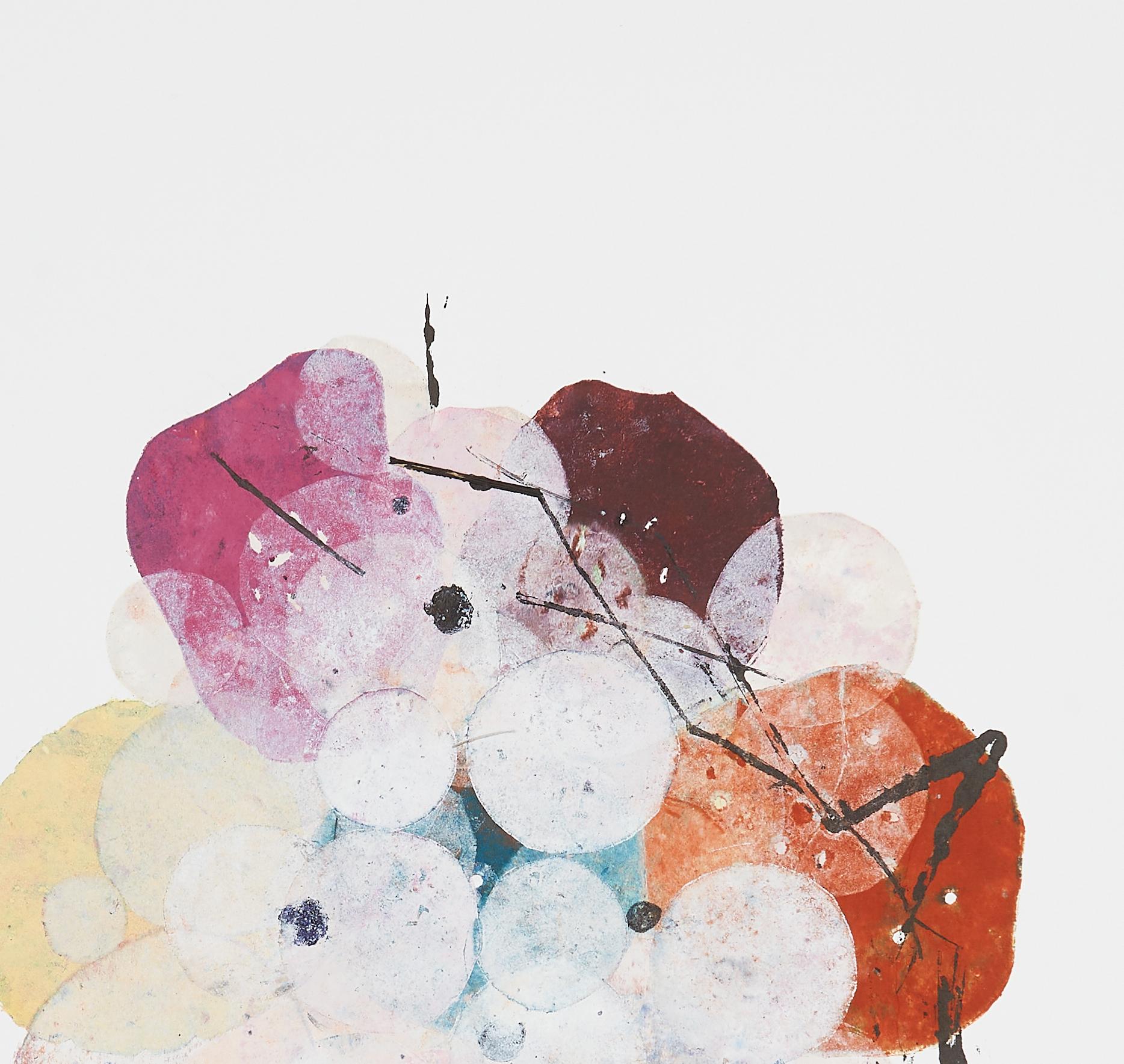 Reunidos  (floral, naturaleza muerta, acuarela, colores vivos, flores) - Print Contemporáneo de Eunju Kang