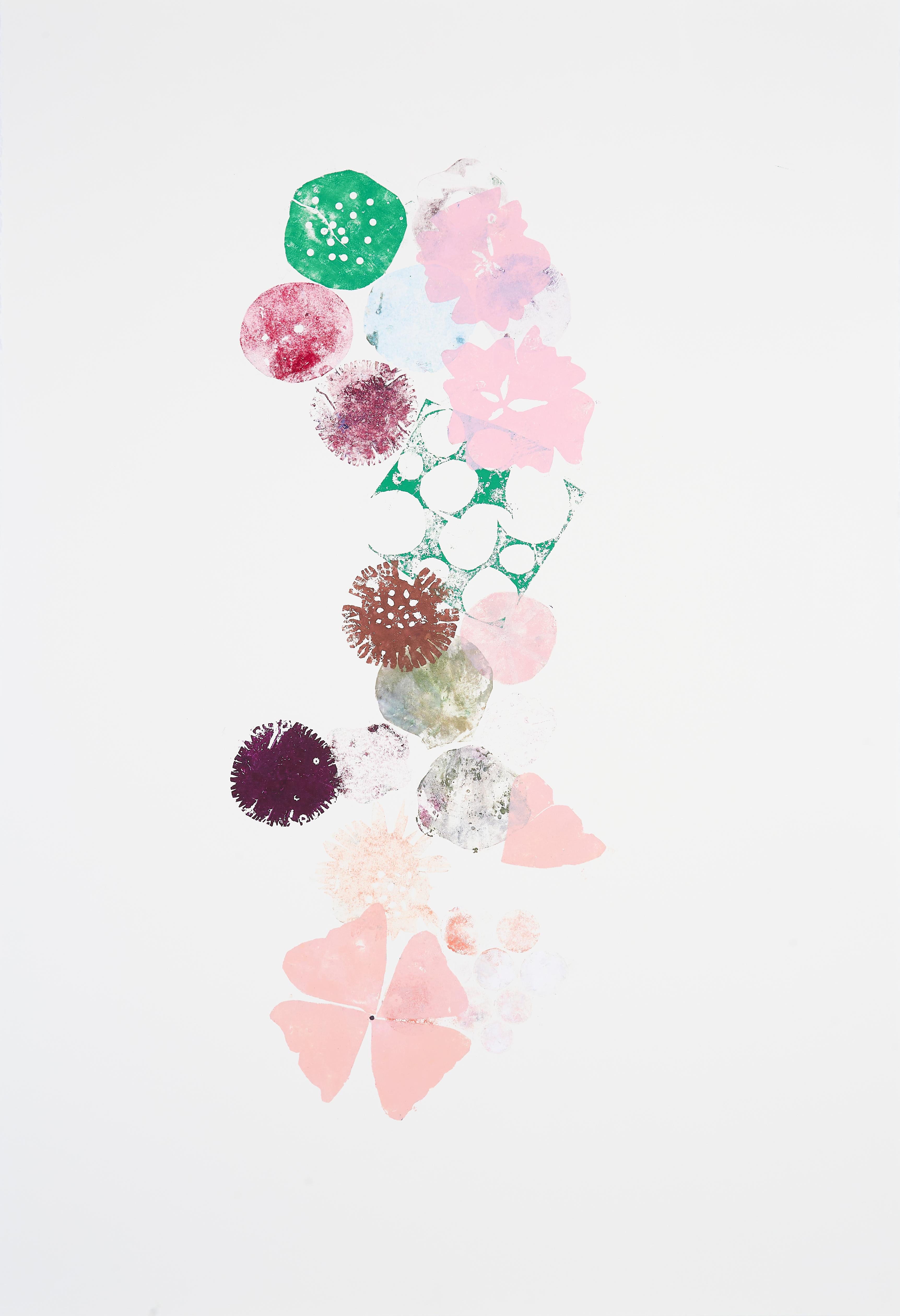 Memoria Flor Rosa  (floral, naturaleza muerta, acuarela, colores vivos, flores)