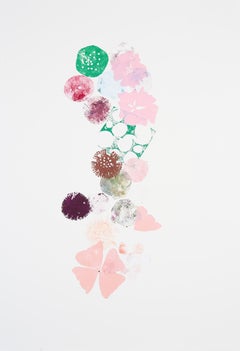 Pink Blossom Memory  (floral, still life, watercolor, bright colors, flowers)