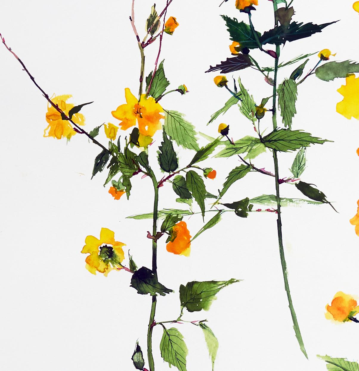 Gelbe Blüte (Blume, Stillleben, Aquarell, leuchtende Farben, Blumen) (Zeitgenössisch), Print, von Eunju Kang