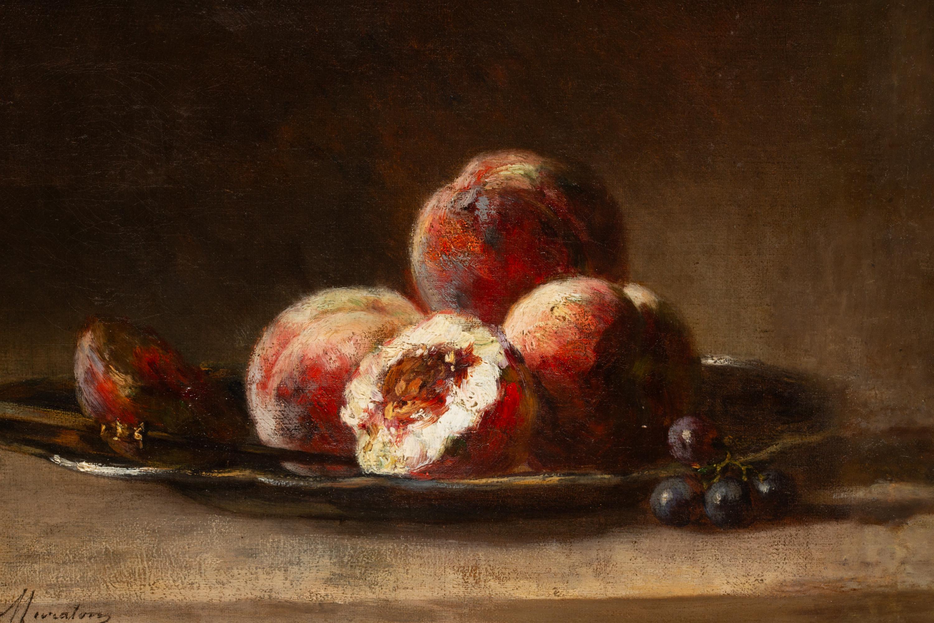 Stillleben mit Früchten von Euphémie Muraton (1840-1914) (Braun), Still-Life Painting, von Euphemie Muraton