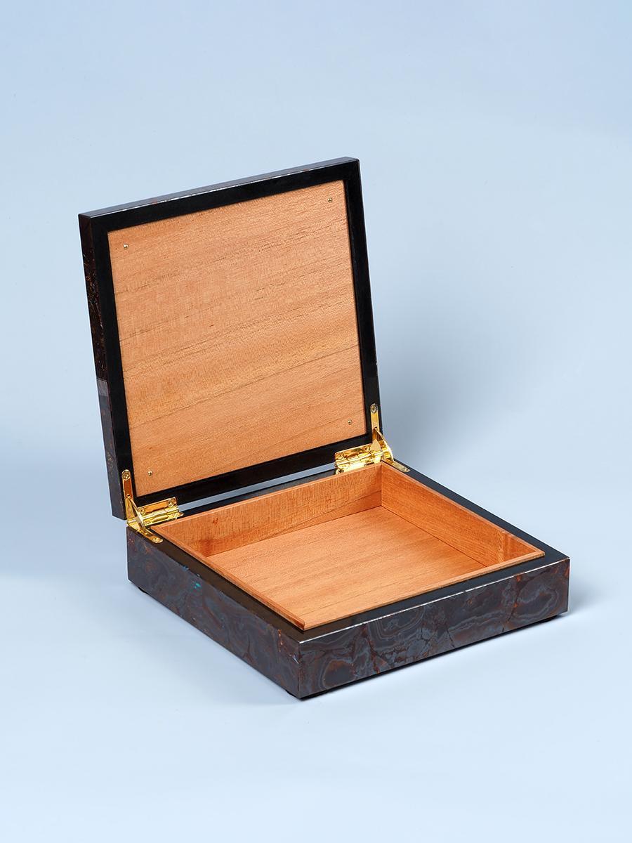 Square Cut Opal Vanity case Stone Wood Box wife birthday gift special person wedding gifts For Sale