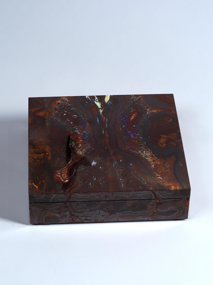 Opal Vanity case Stone Wood Box wife birthday gift special person wedding gifts For Sale 9