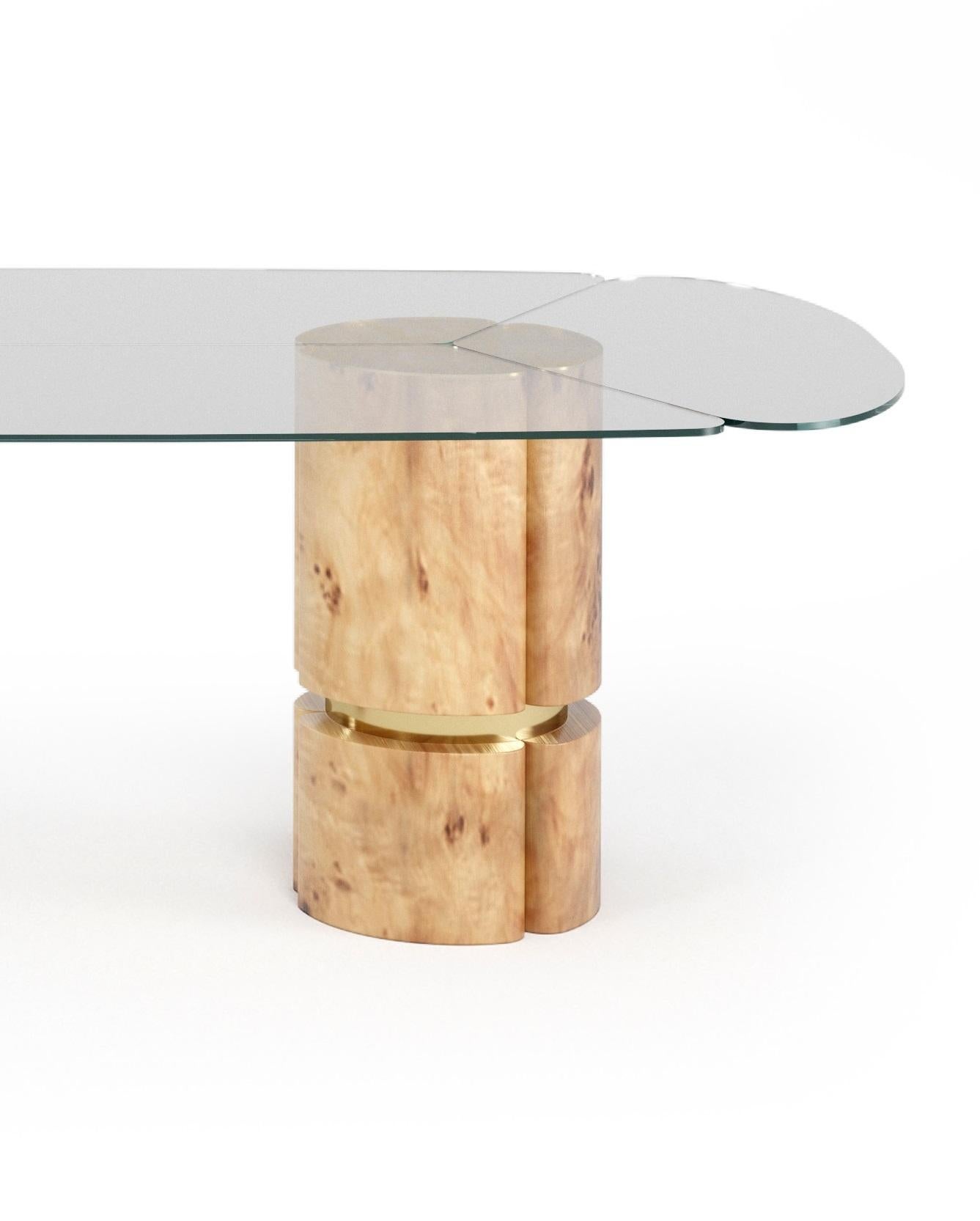 Euphoria Dining Table by Memoir Essence
Dimensions: D 120 x W 260 x H 76 cm.
Materials: Polished brass, lacquer and glass.

Also available in brushed brass. Please contact us. 

Dynamic, and classy, this is a new version for Euphoria Collection.