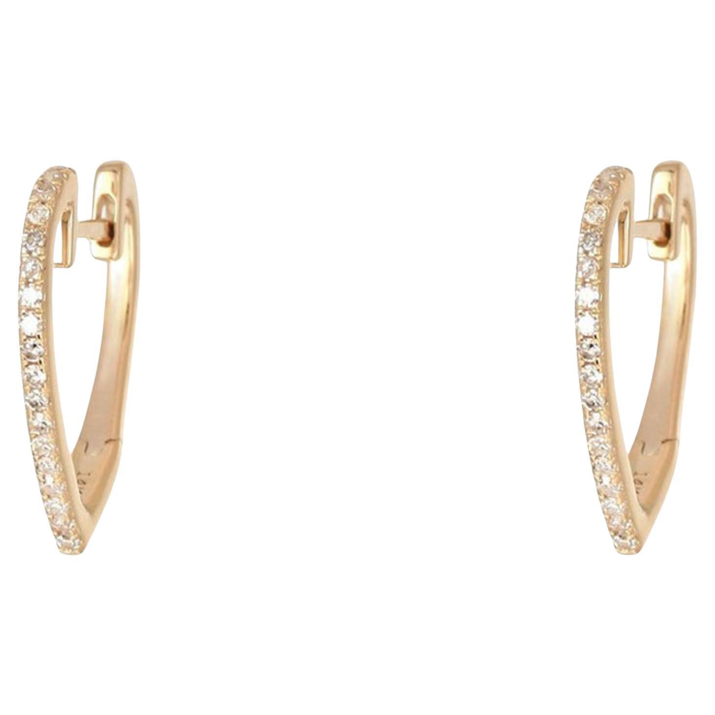 0.11ct Natural Diamond 14K Yellow Gold Huggie Earrings