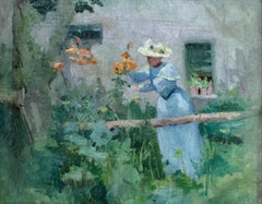 « My Garden » Eurilda Loomis France, Femme artiste paysagiste impressionniste