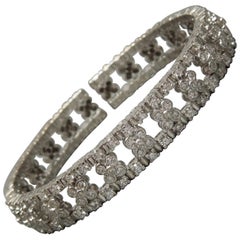 Euro 18 Karat Diamond Cuff Eternity Bracelet