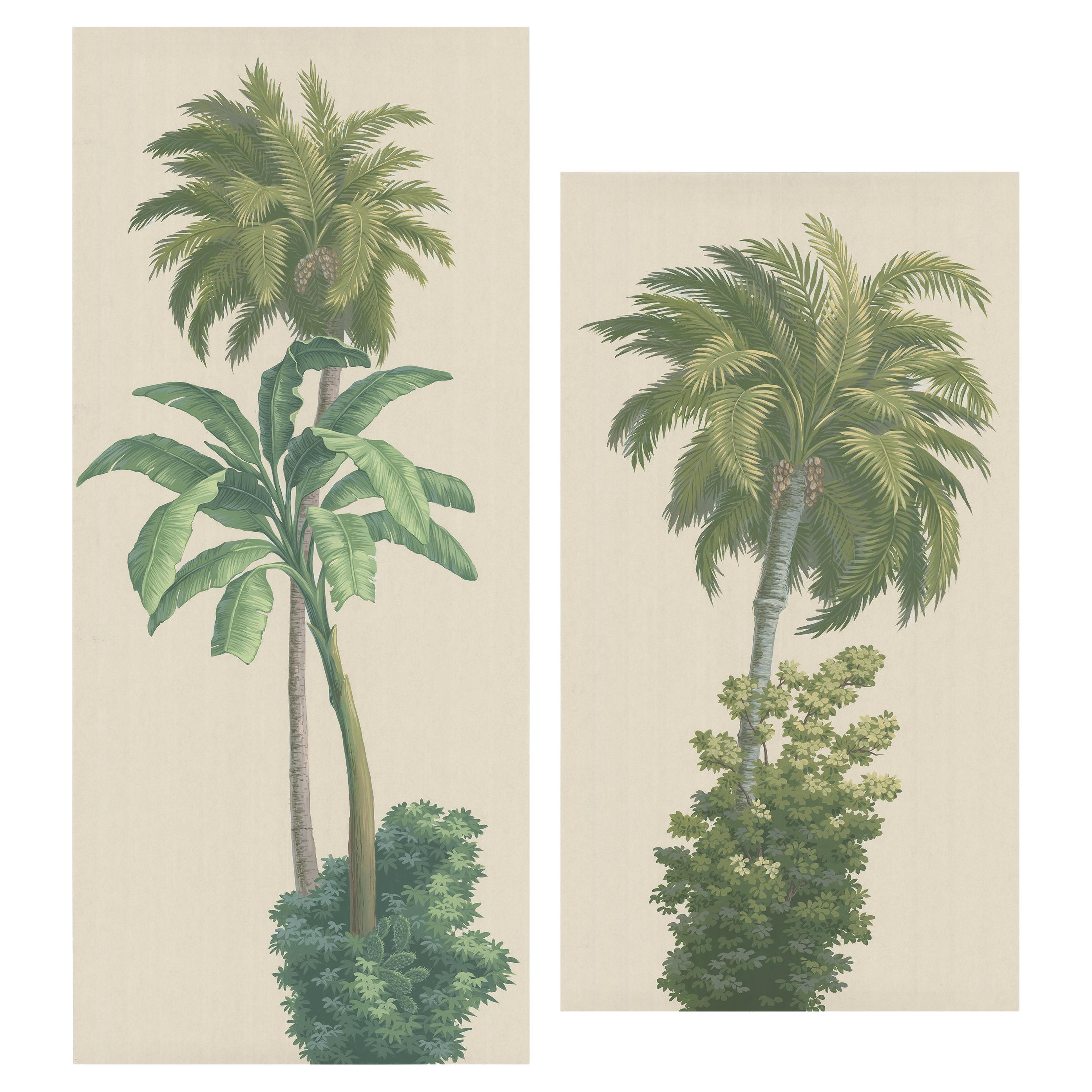 Euro Palms Diptych Art Paintings For Sale