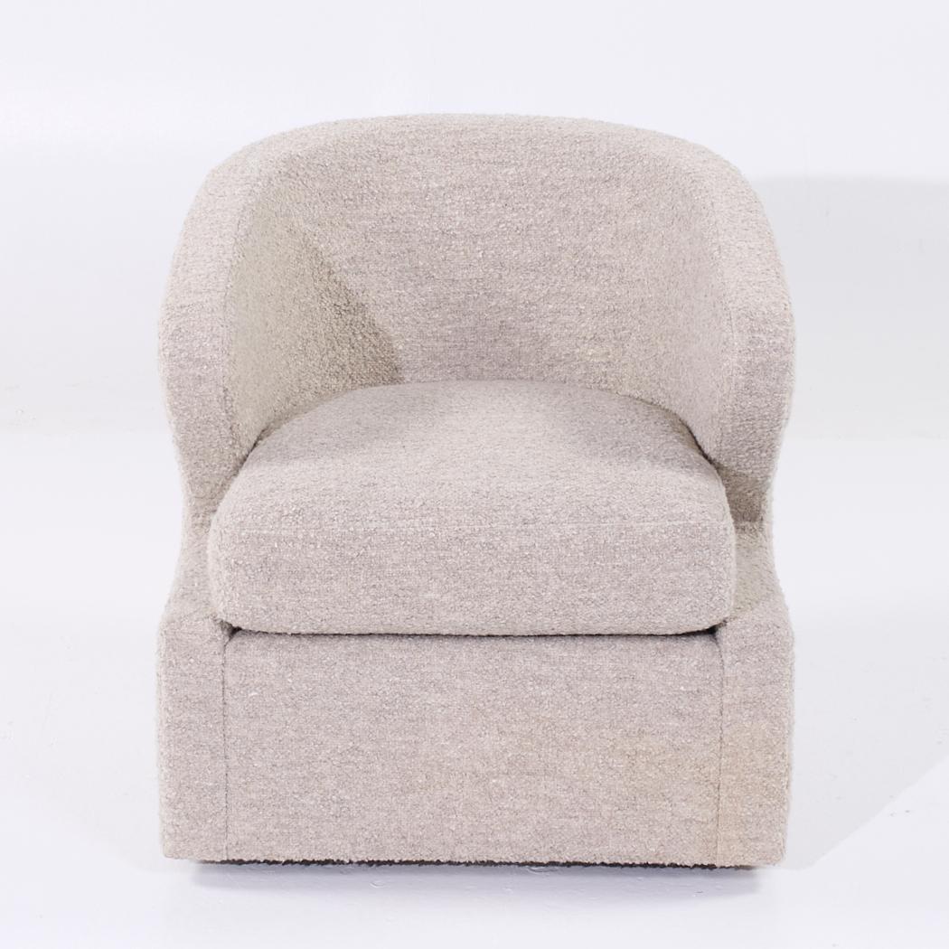 Eurocraft Barrel Swivel Lounge Chairs - Pair For Sale 5