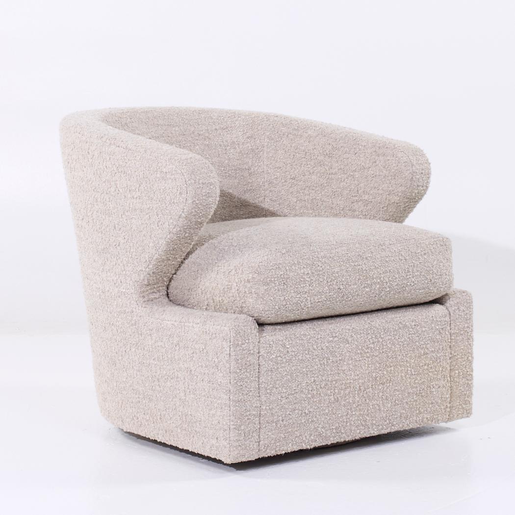 American Eurocraft Barrel Swivel Lounge Chairs - Pair For Sale