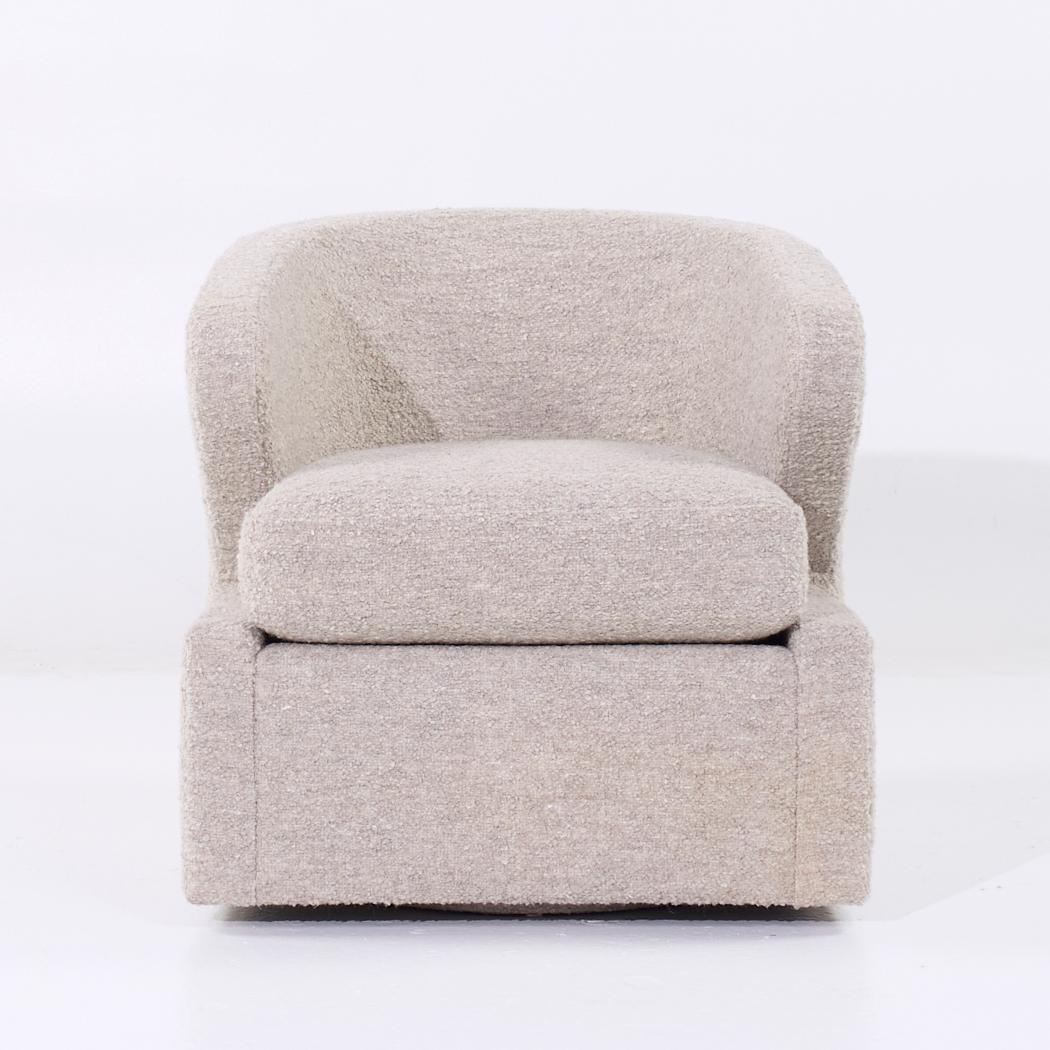 Eurocraft Barrel Swivel Lounge Chairs - Pair In Good Condition For Sale In Countryside, IL