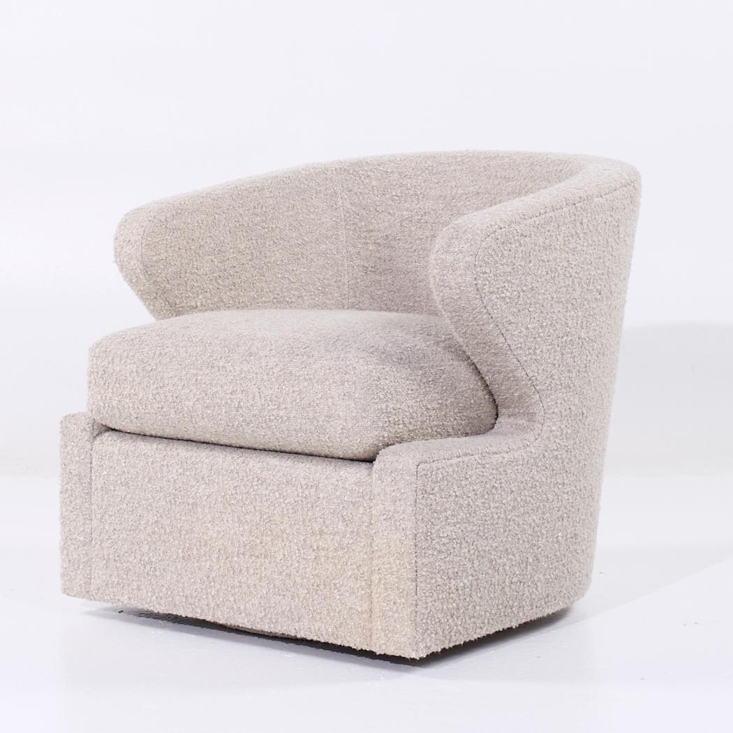 Contemporary Eurocraft Barrel Swivel Lounge Chairs - Pair For Sale