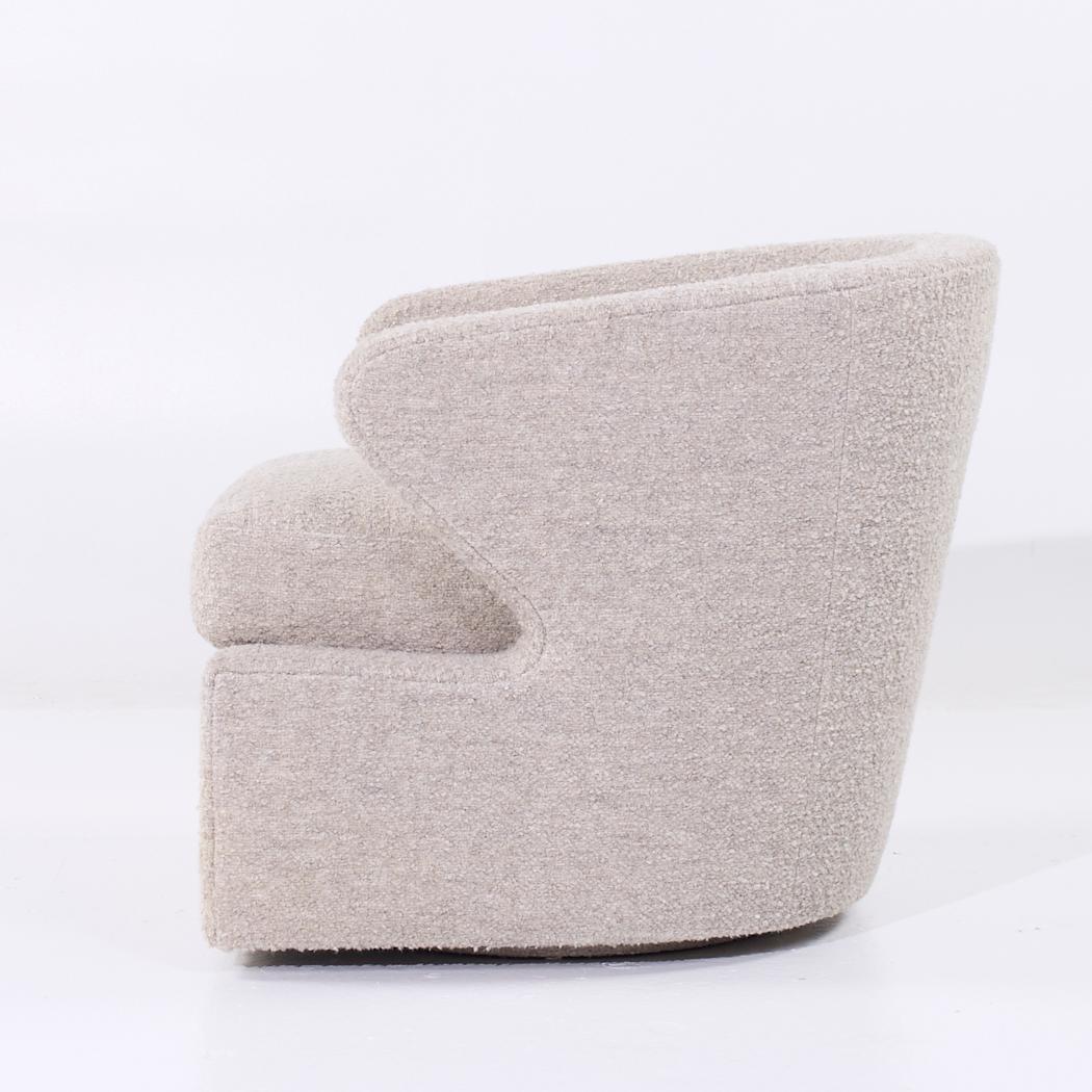 Upholstery Eurocraft Barrel Swivel Lounge Chairs - Pair For Sale