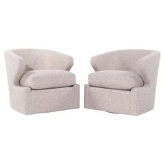 Eurocraft Barrel Swivel Lounge Chairs - Pair