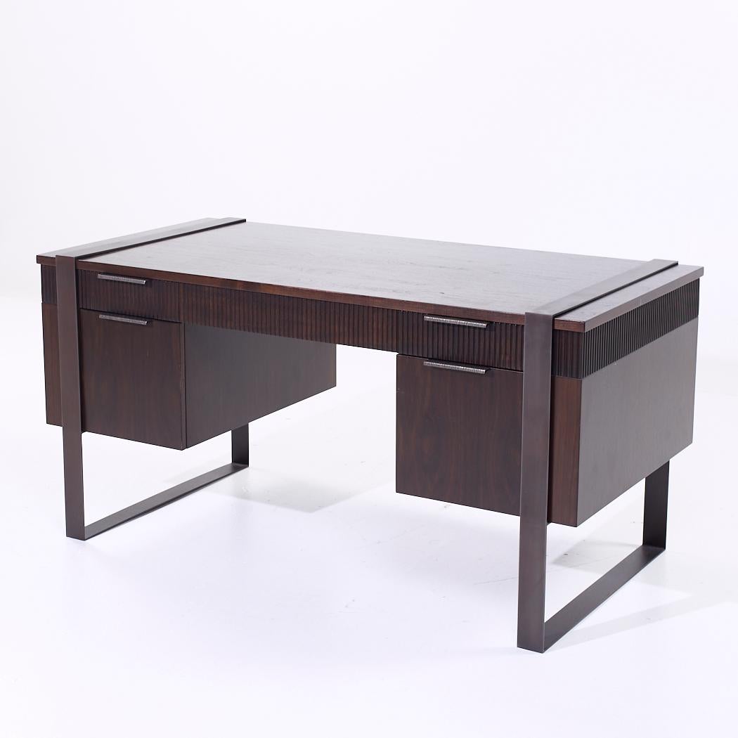 Eurocraft Walnut Executive Desk For Sale 3