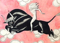 "Europa and the Bull", Bold Art Deco Depiction of Mythological Theme by Darcy