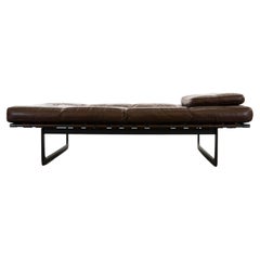 Europa, Europe Daybed in Brown Leather by Maro Zanuso for Zanotta, Italy 1970s