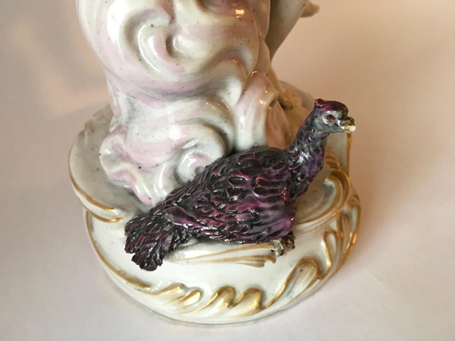 Europe 18th Century Attribuited to Meissen Porcelain Giove Figurine For Sale 5