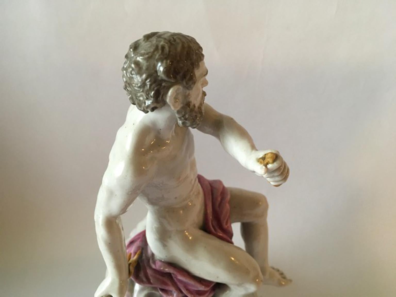 Europe 18th Century Attribuited to Meissen Porcelain Giove Figurine For Sale 6