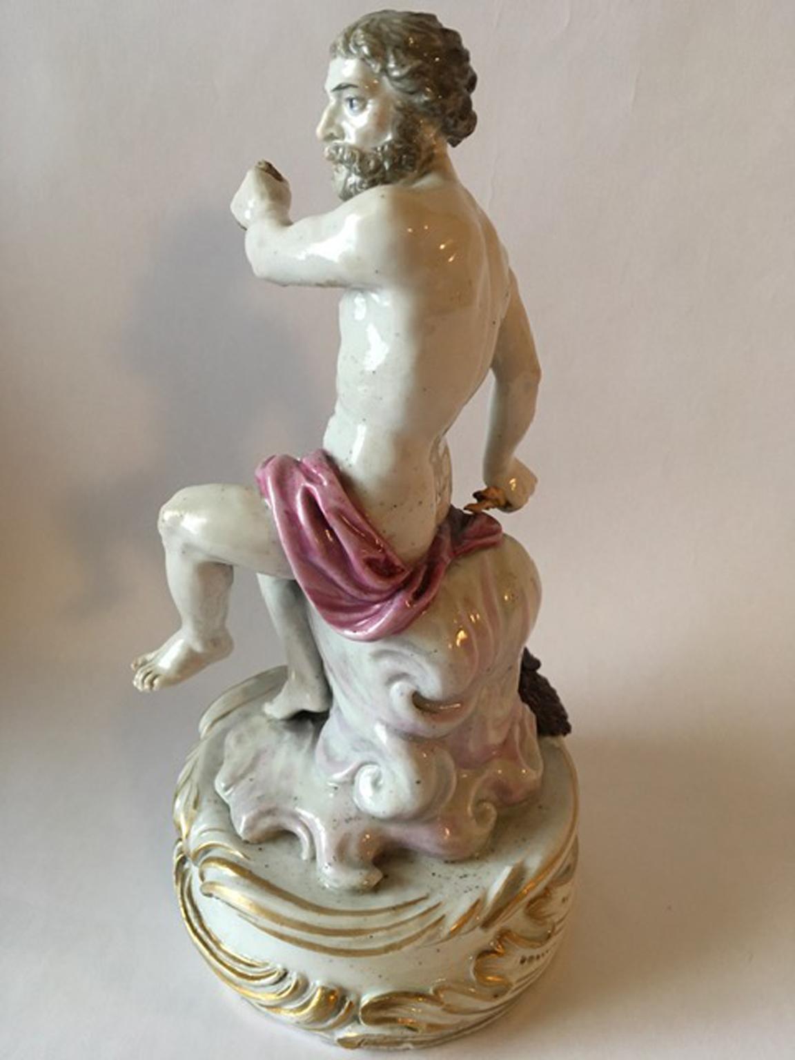 German Europe 18th Century Attribuited to Meissen Porcelain Giove Figurine For Sale