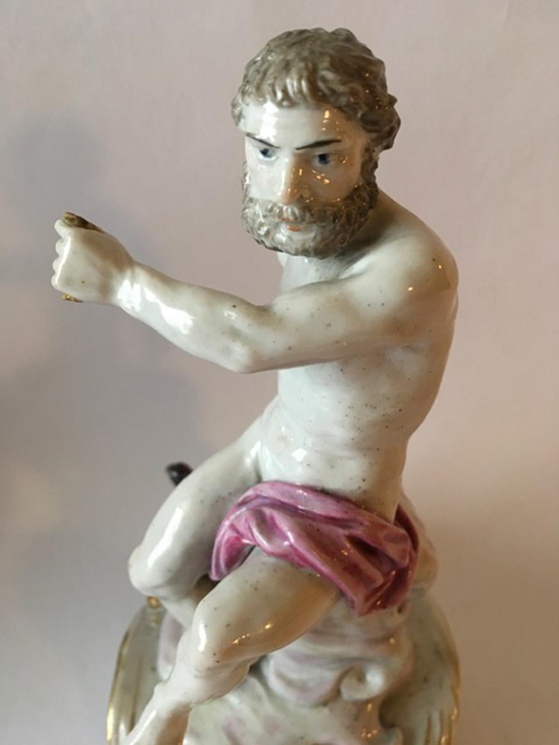 Europe 18th Century Attribuited to Meissen Porcelain Giove Figurine For Sale 1