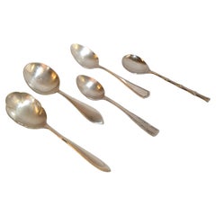 Europe and USA Collection 5 Tea Baby Spoons Marked Sterling Silver Plate Spoons