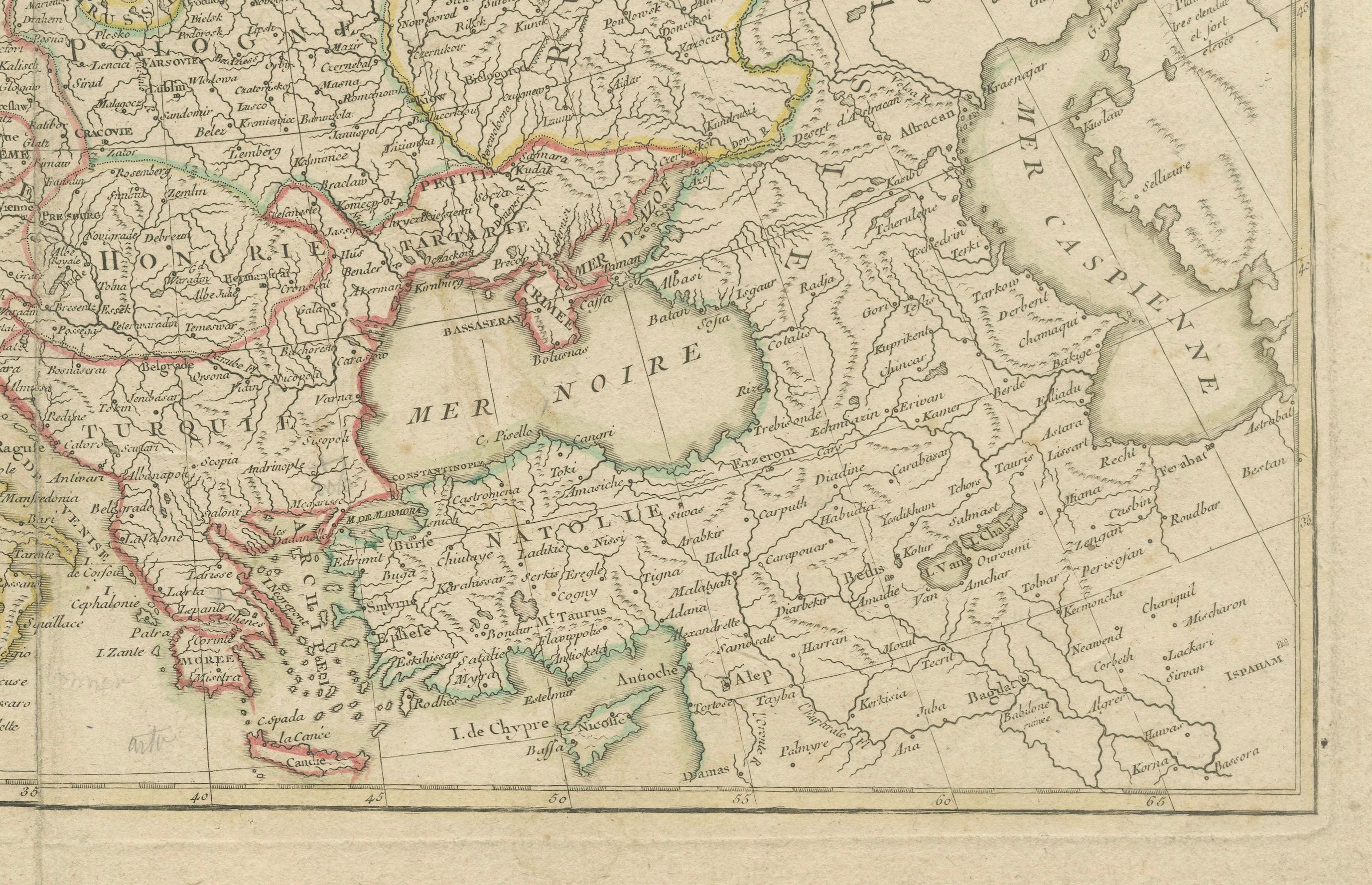 Fin du XVIIIe siècle Europe divisée en États principaux par Jean Denis Janvier, Paris, 1782 en vente