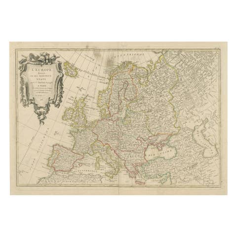 Europe Divided into Principal States by Jean Denis Janvier, Paris, 1782
