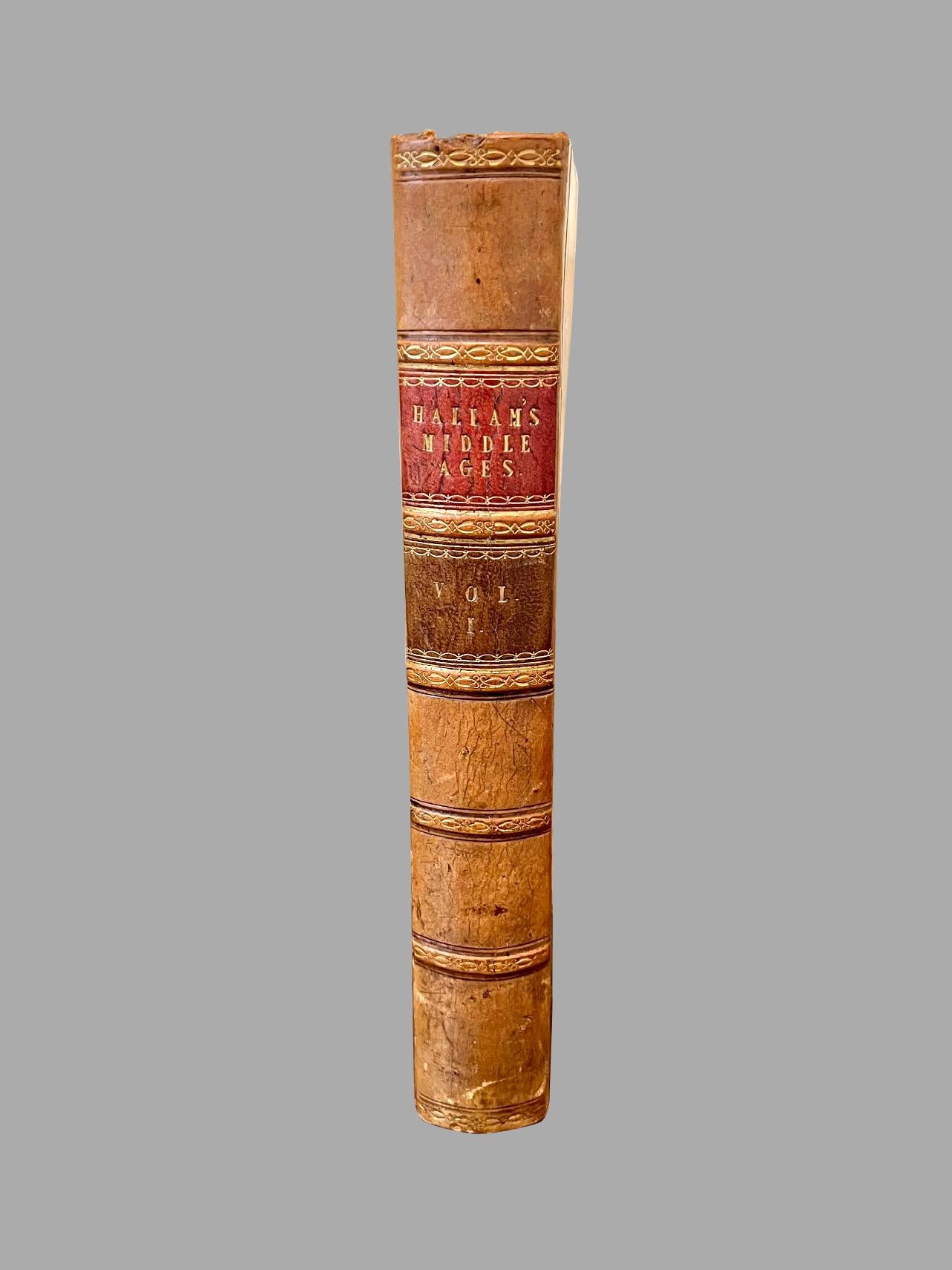 Europe au Moyen Âge par Henry Hallam 3 Volumes reliés en cuir en vente 1