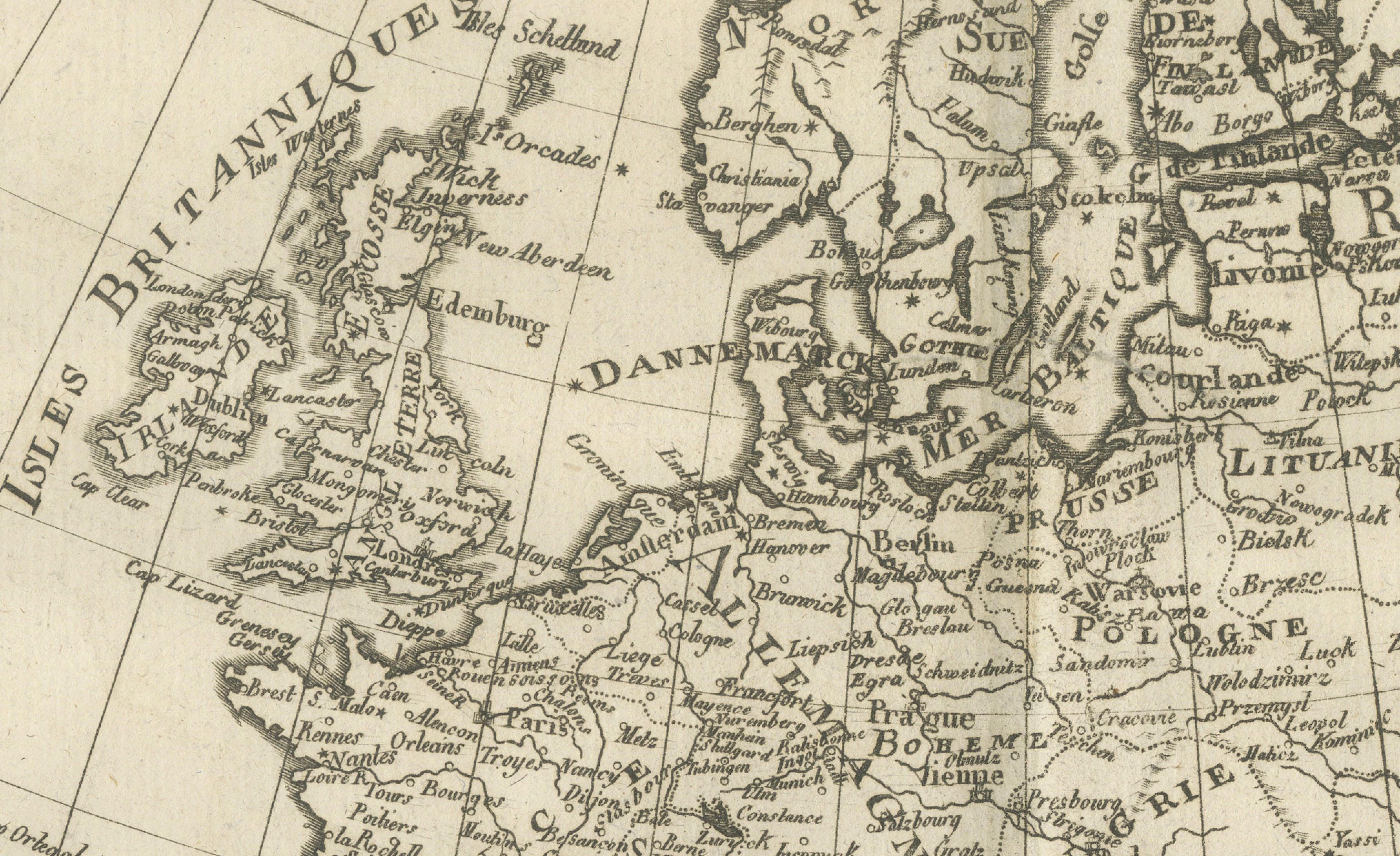 Europe Map by Rigobert Bonne – Enlightenment Cartography c.1780