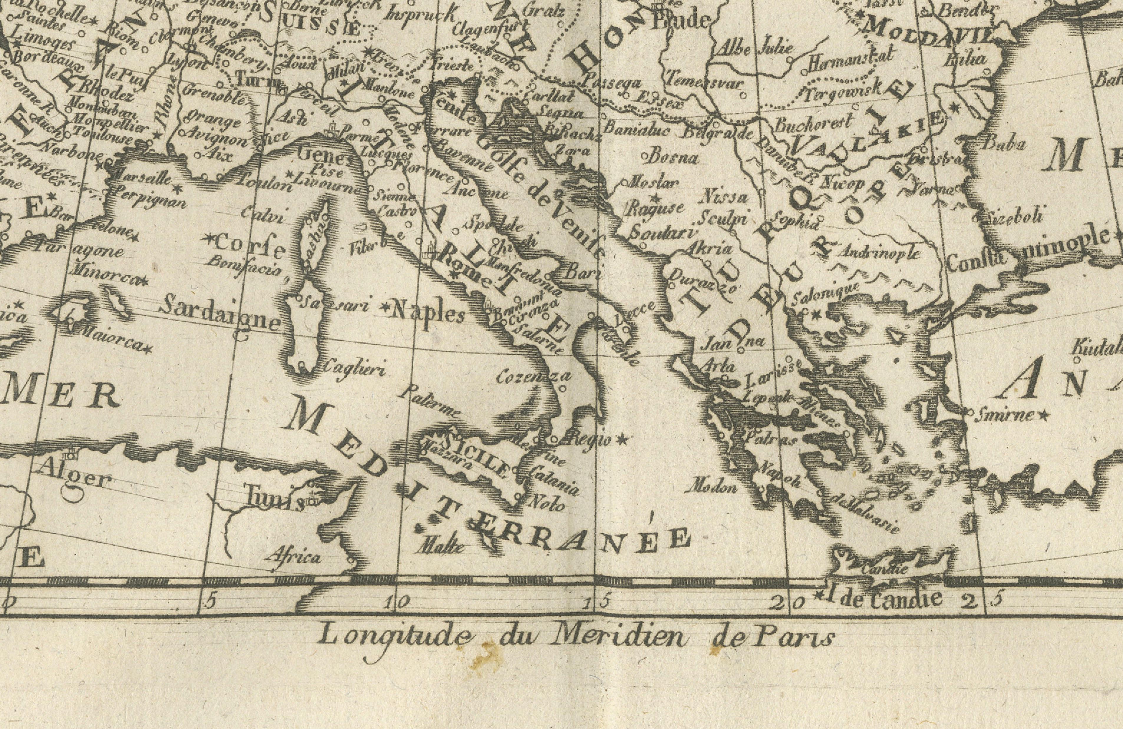 Europe Map by Rigobert Bonne – Enlightenment Cartography c.1780