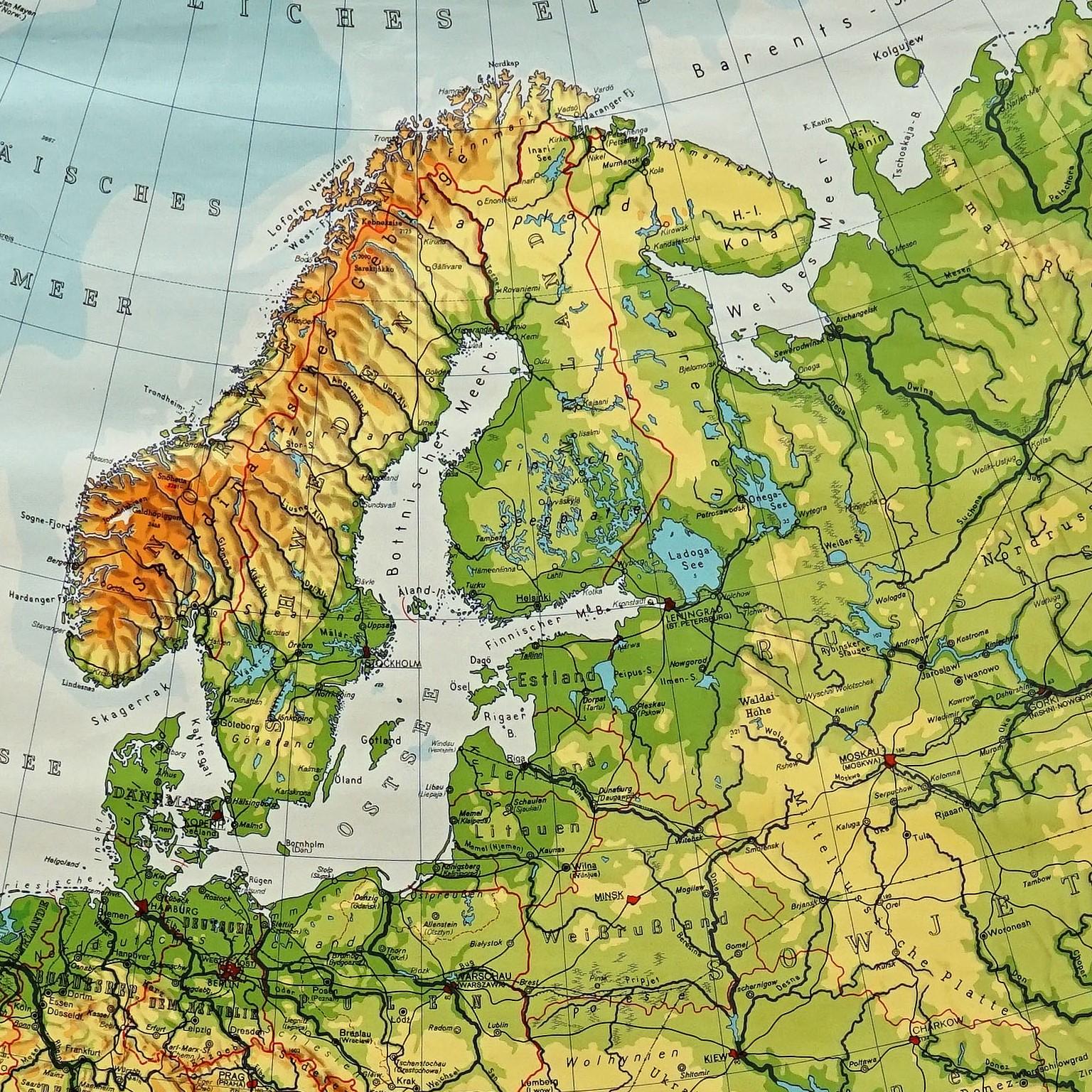 mountain ranges of europe map