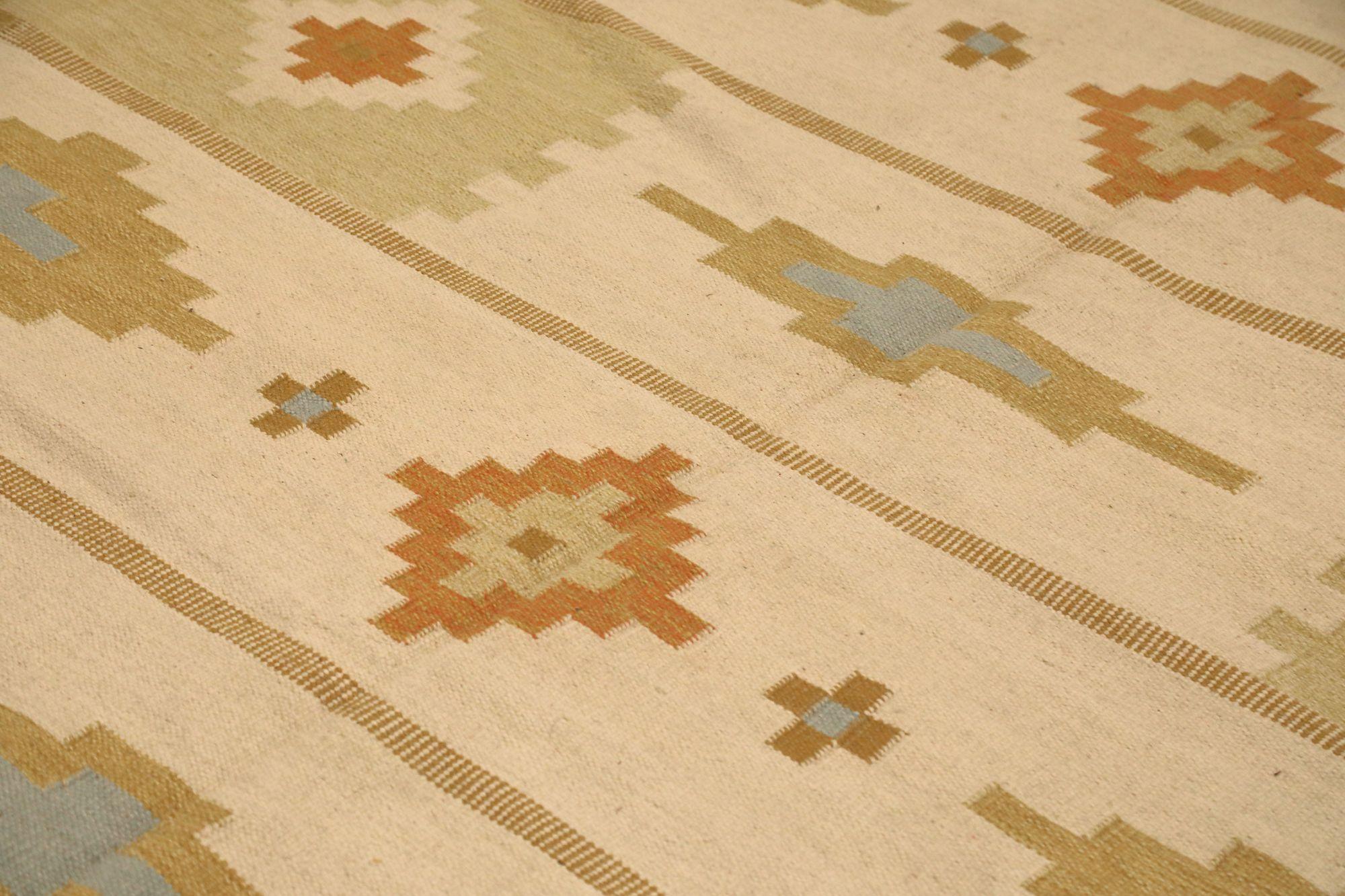 Europe Swedish Collection Teppiche - Wolle Elfenbein Design - 97364 (Europäisch) im Angebot