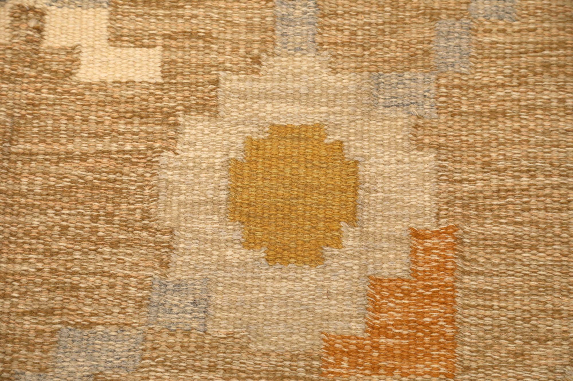Europe Schwedische Kollektion Kleiner Teppich - Wolle Elfenbein Design - 97363 (20. Jahrhundert) im Angebot