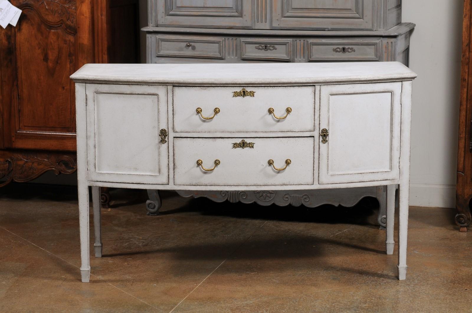 European 1820s Painted Sideboard with Two Doors and Two Drawers 5