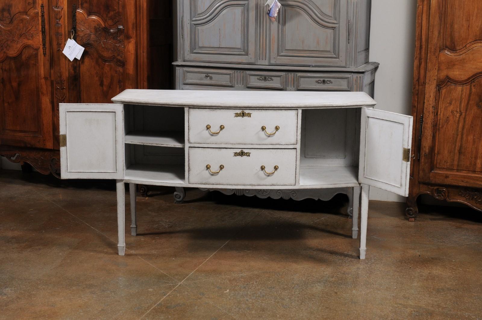 European 1820s Painted Sideboard with Two Doors and Two Drawers 6