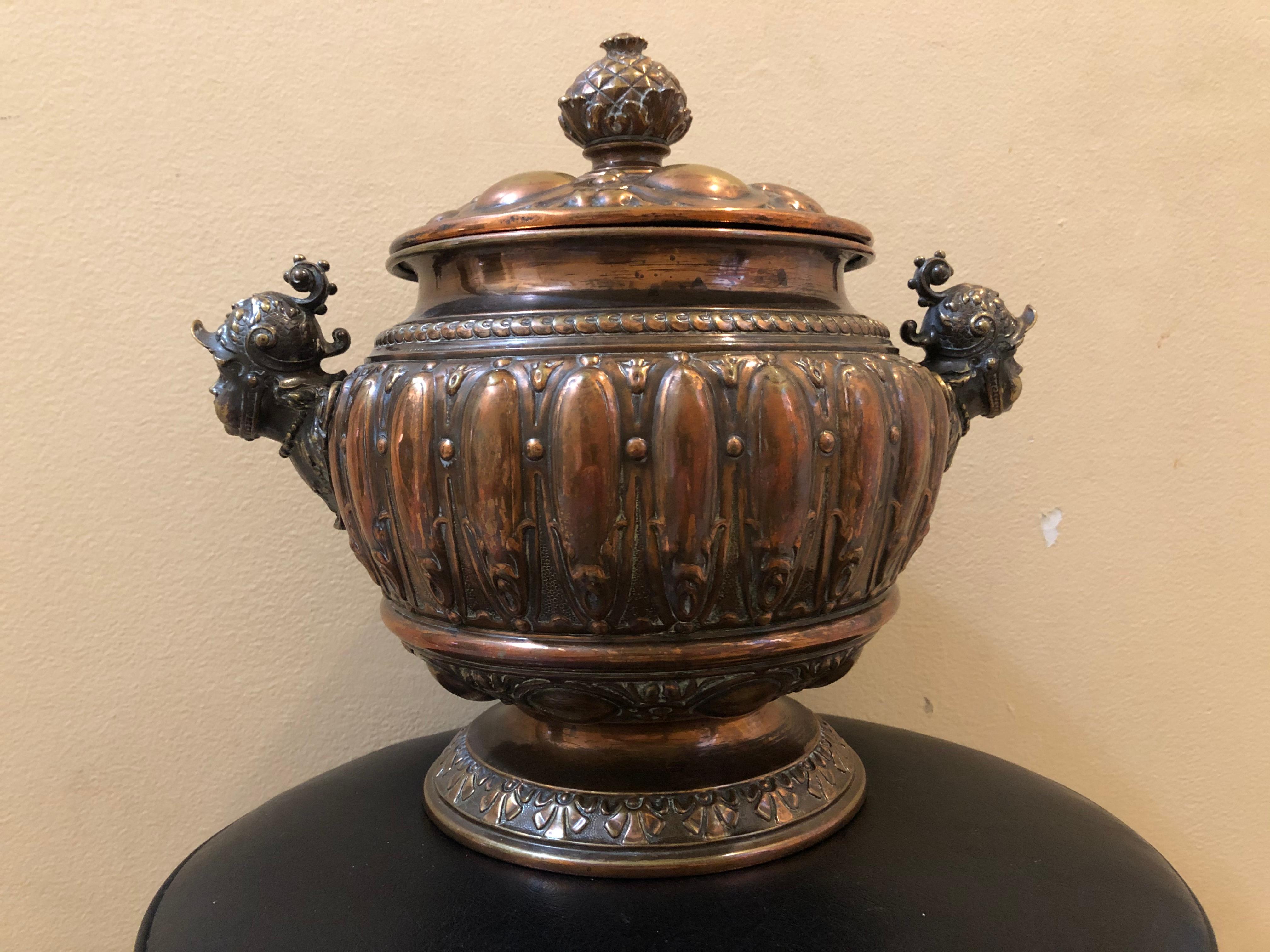 European 18th or Early 19th Century Repousse Copper Tureen 2